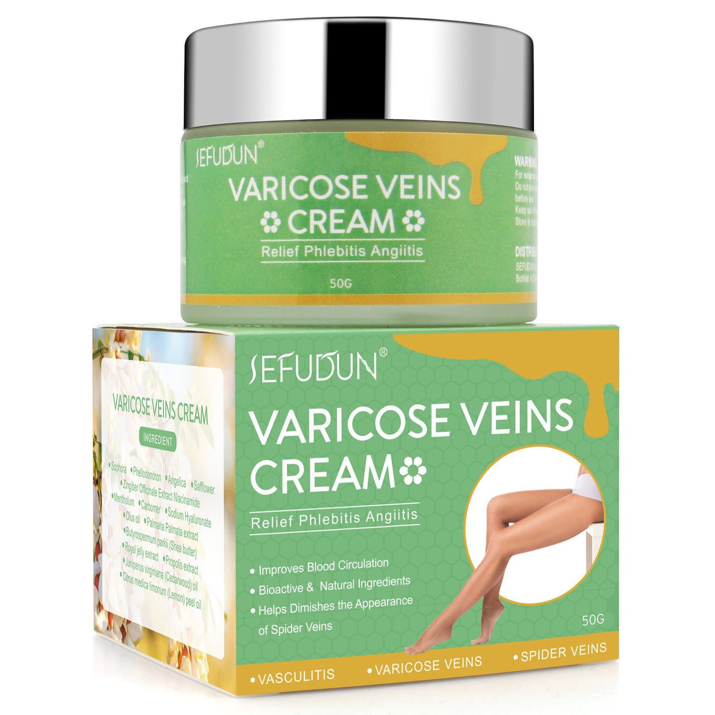 Vein Repair Cream – Varicose & Spider Vein Relief, Bruise & Pain Soothing Safflower Lotion