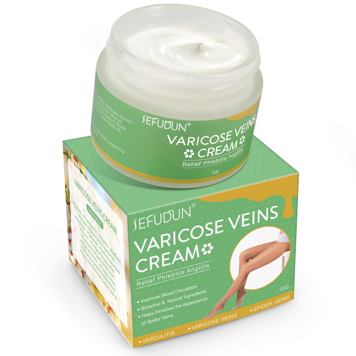 Vein Repair Cream – Varicose & Spider Vein Relief, Bruise & Pain Soothing Safflower Lotion
