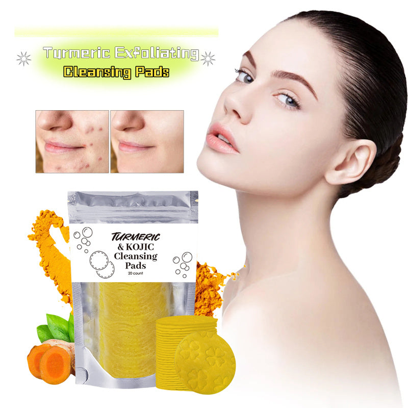 Turmeric Exfoliating Cleansing Pads Compressed Facial Sponges Skin Care Tools For