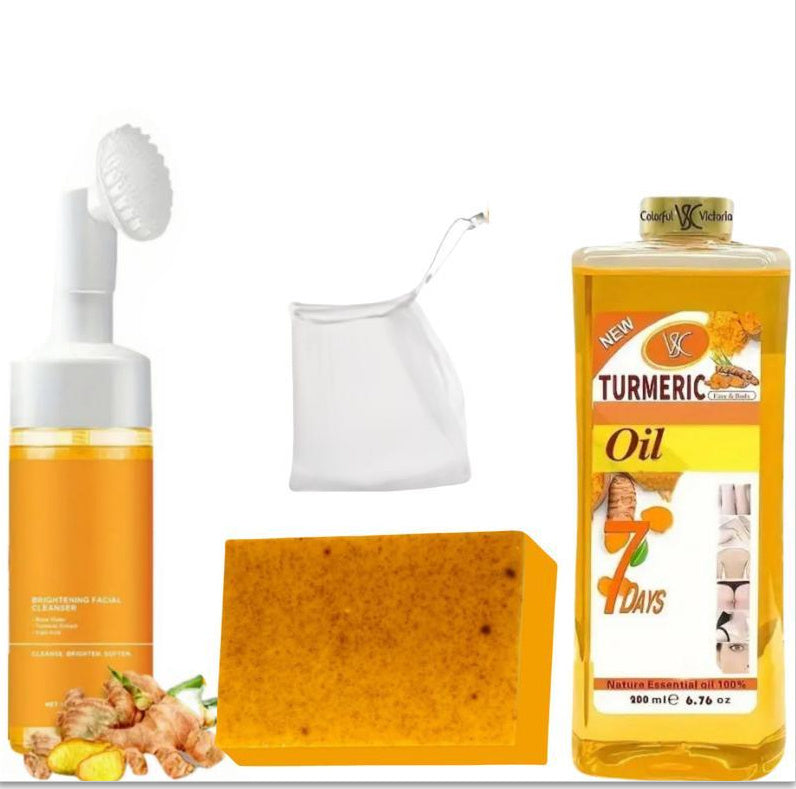 Turmeric Exfoliating Cleansing Pads Compressed Facial Sponges Skin Care Tools For