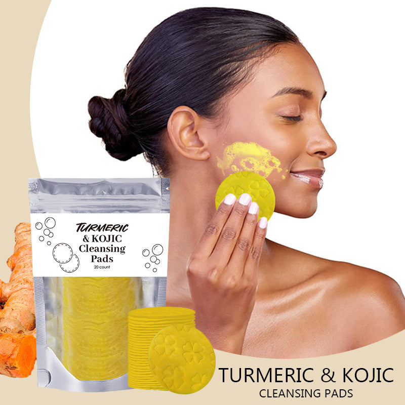 Turmeric Exfoliating Cleansing Pads Compressed Facial Sponges Skin Care Tools For